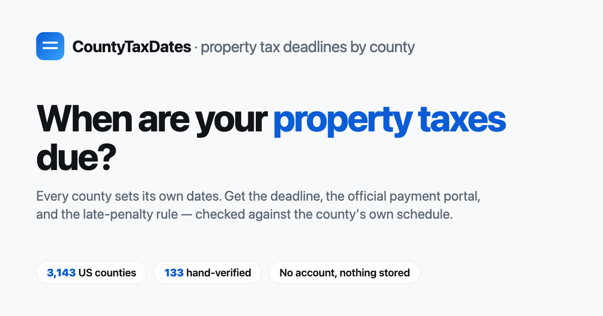 Jefferson County AL property tax due dates (2026)